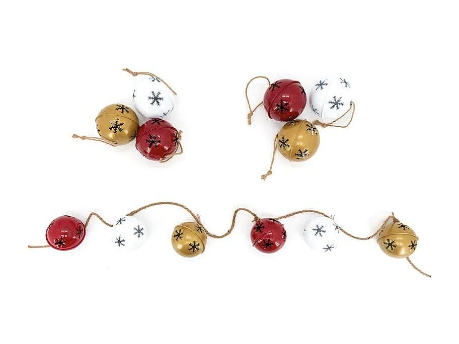 Guirlande 6 grelots en métal coloré