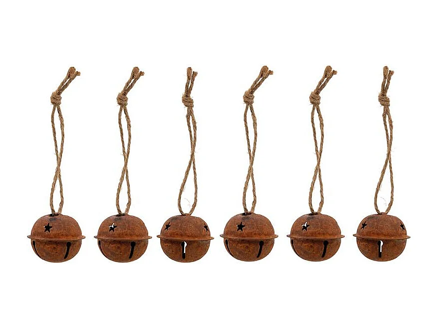 Lot de 6 grelots en métal vieilli