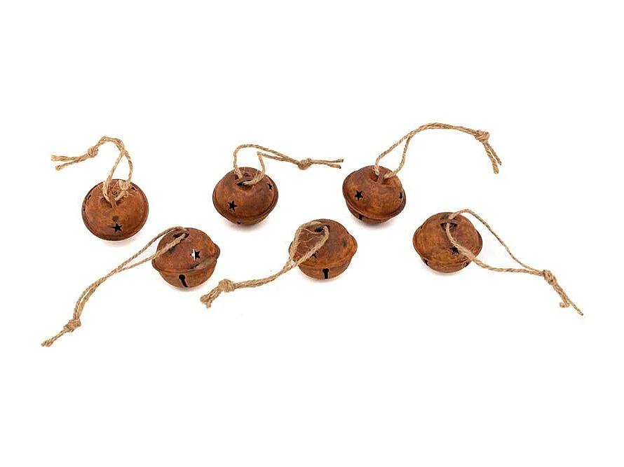 Lot de 6 grelots en métal vieilli