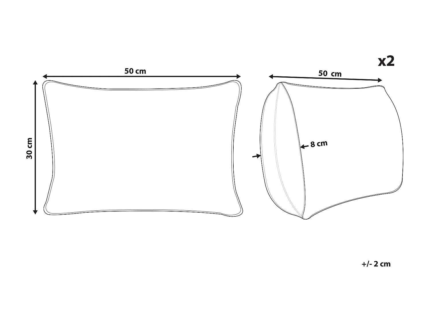 Zestaw 2 poduszek dekoracyjnych MOCHI Welur 30 x 50 cm Czerwony Wzór świąteczny