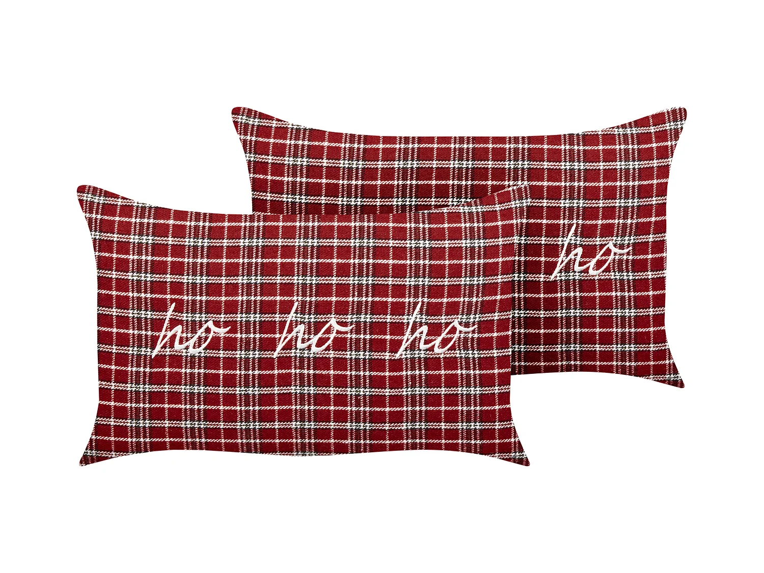 Lot de 2 coussins décoratifs MOCHI 30 x 50 cm Rouge Motif de Noël