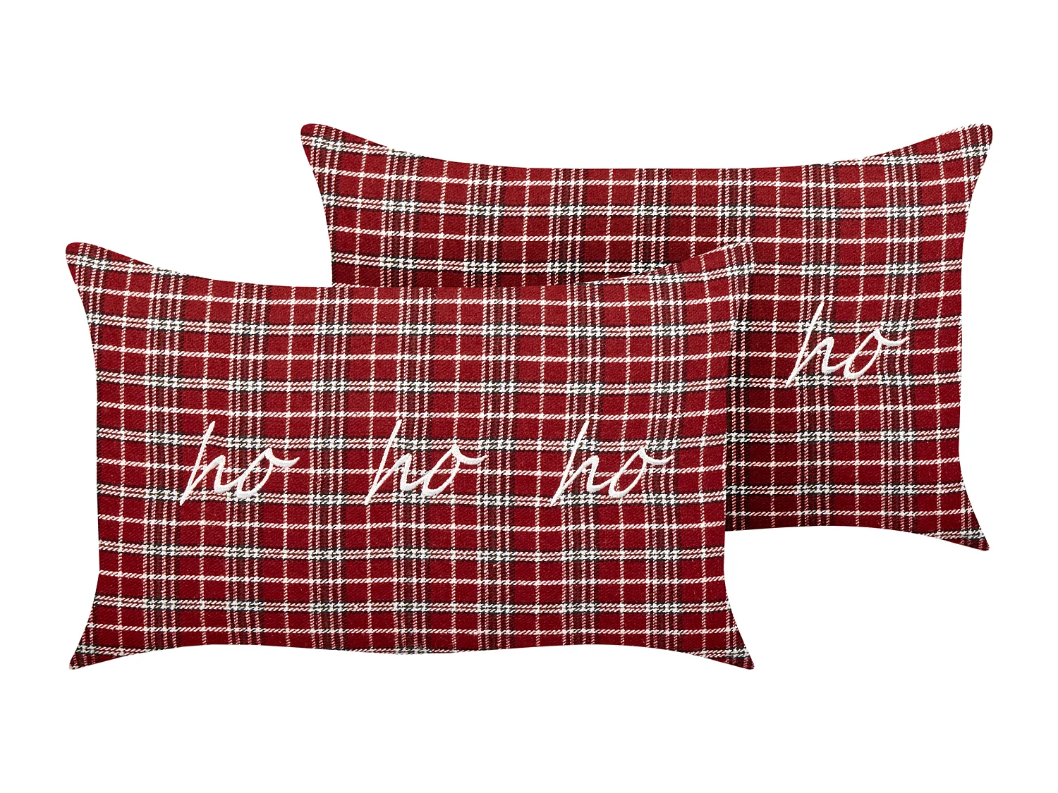 Lot de 2 coussins décoratifs MOCHI 30 x 50 cm Rouge Motif de Noël