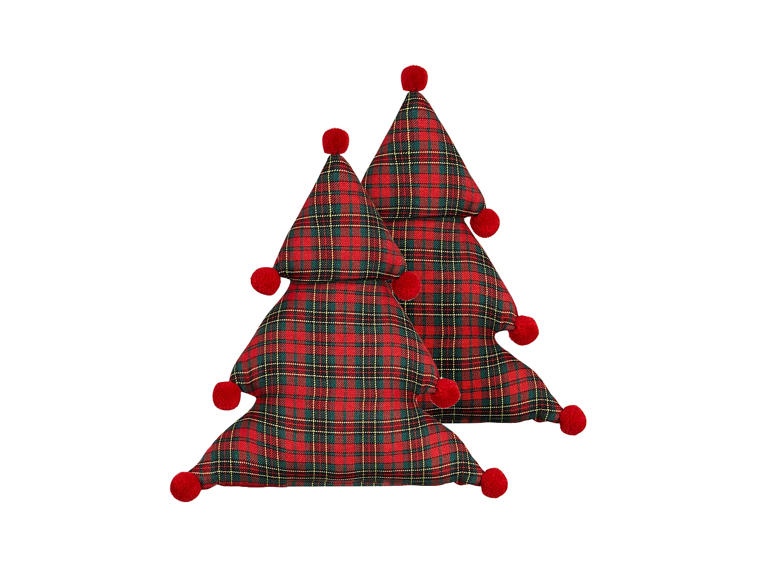 Lot de 2 coussins décoratifs TREAT 35 x 30 cm Rouge Arbre de Noël