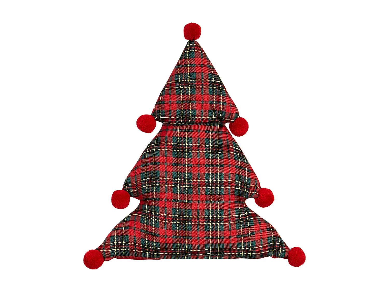 Dekokissen 2er Set Weihnachtsbaum rot / grün 35 x 30 cm für Weihnachtsdeko Treat