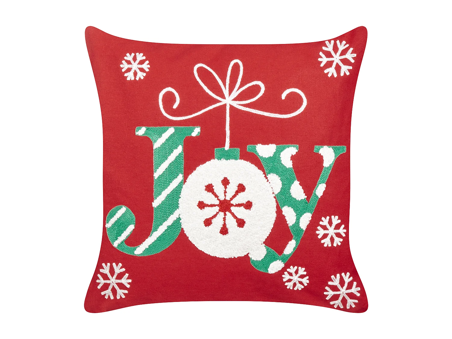 Dekokissen 2er Set GINGERBREAD Baumwolle 45 x 45 cm Rot Weihnachtsmotiv