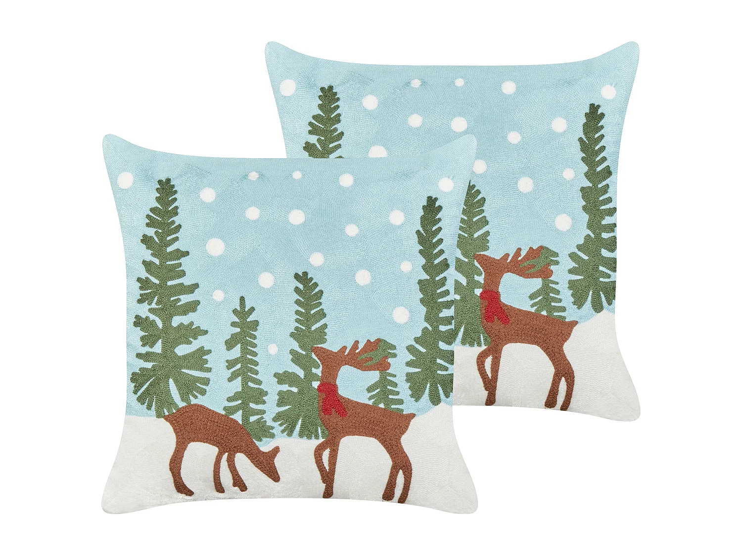 Set di 2 cuscini cotone con motivo natalizio blu 45 x 45 cm PEPPERMINT