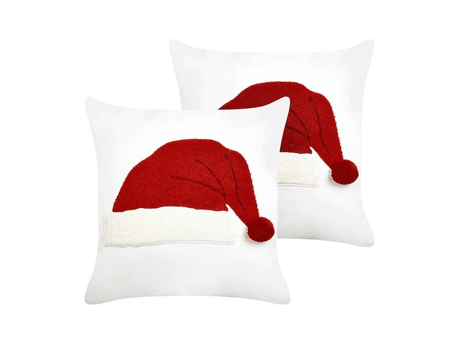 Set van 2 decoratieve kussens PRETZEL Katoen 45 x 45 cm Wit Kerst patroon