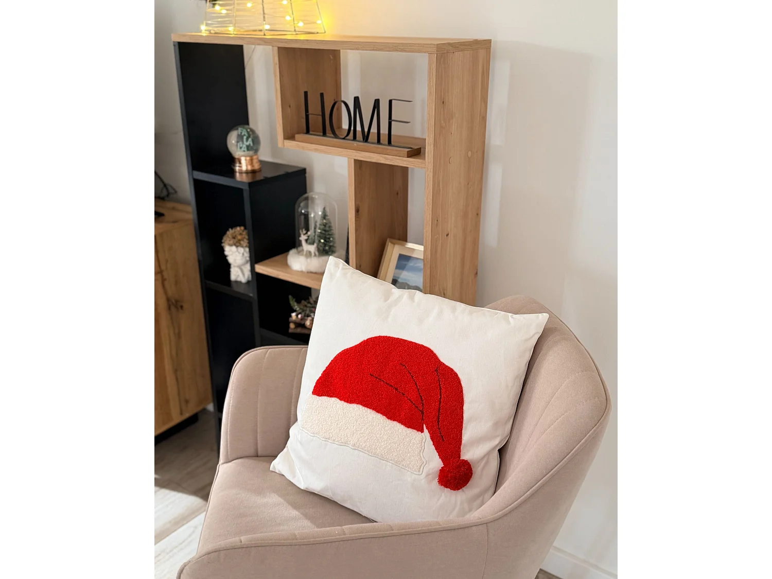 Dekokissen 2er Set PRETZEL Baumwolle 45 x 45 cm Weiss Weihnachtsmotiv