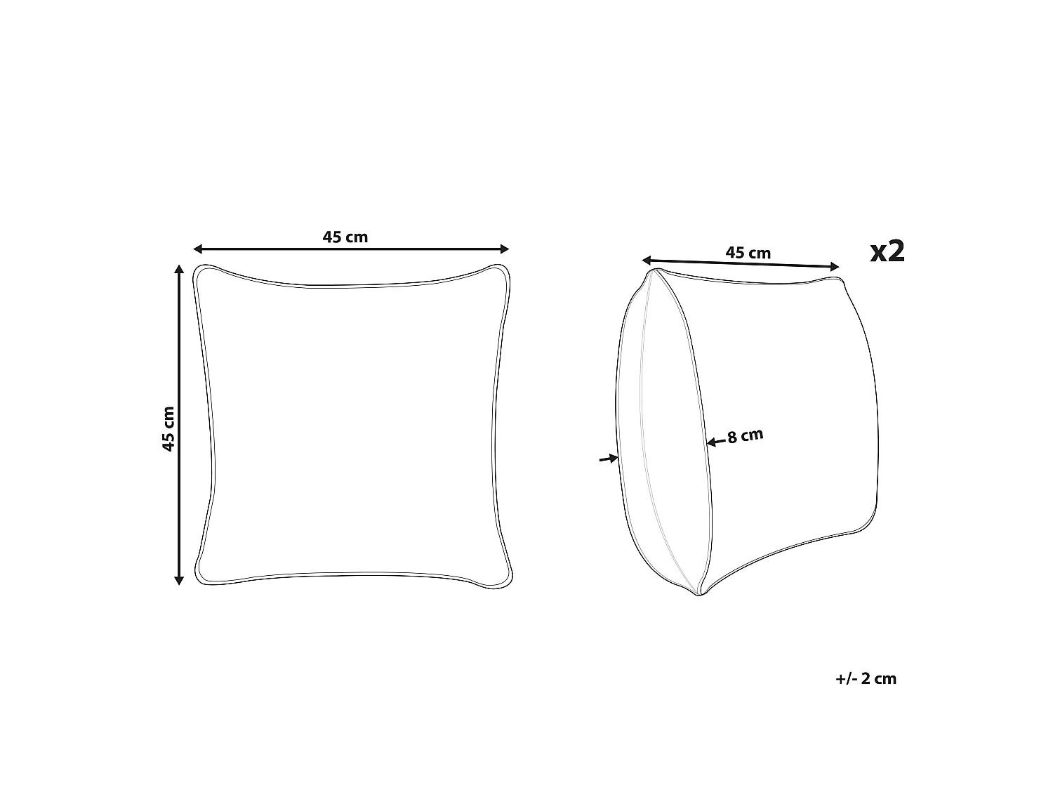 Lot de 2 coussins décoratifs PRETZEL Coton 45 x 45 cm Blanc Motif de Noël