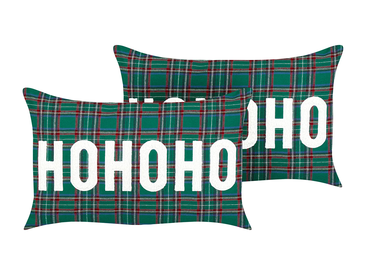 Conjunto de 2 almofadas decorativas JOYCANDY 30 x 50 cm Verde Padrão natalicio