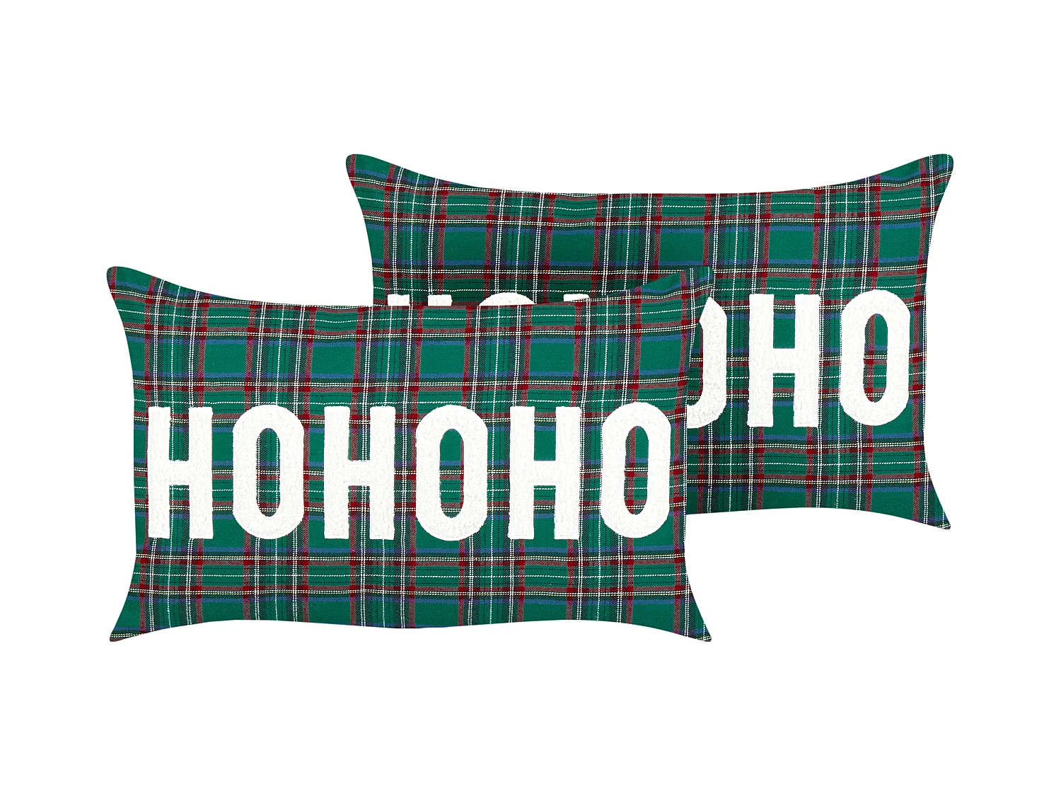 Lot de 2 coussins décoratifs JOYCANDY 30 x 50 cm Vert Motif de Noël