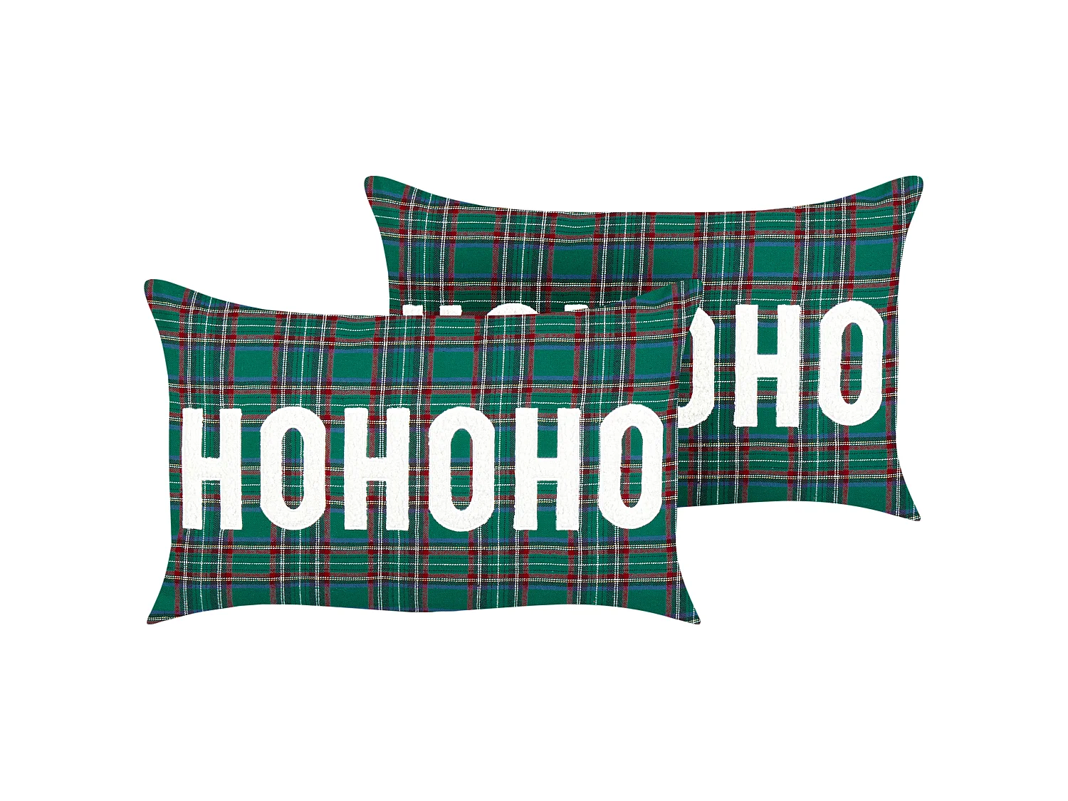 Set van 2 decoratieve kussens JOYCANDY 30 x 50 cm Groen Kerst patroon
