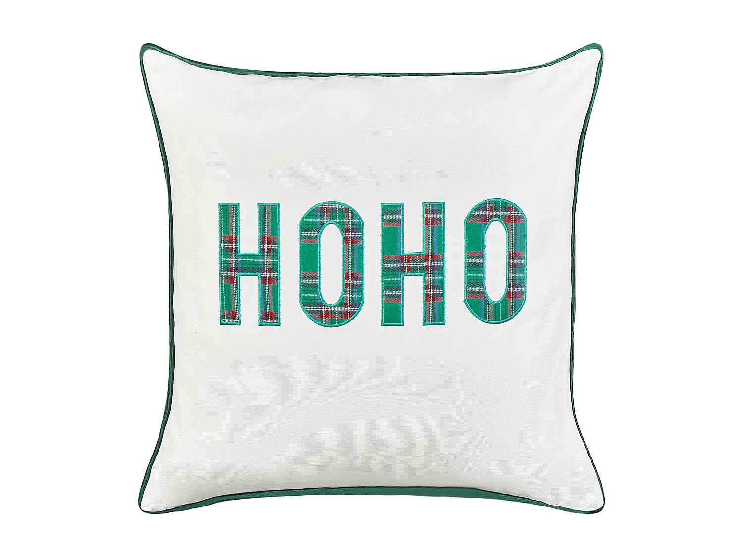 Conjunto de 2 almofadas decorativas JOYCANDY Algodão 45 x 45 cm Branco Padrão natalicio