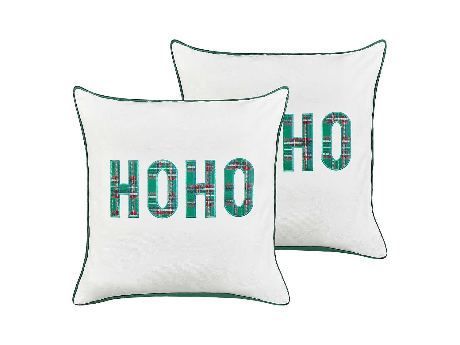Lot de 2 coussins décoratifs JOYCANDY Coton 45 x 45 cm Blanc Motif de Noël
