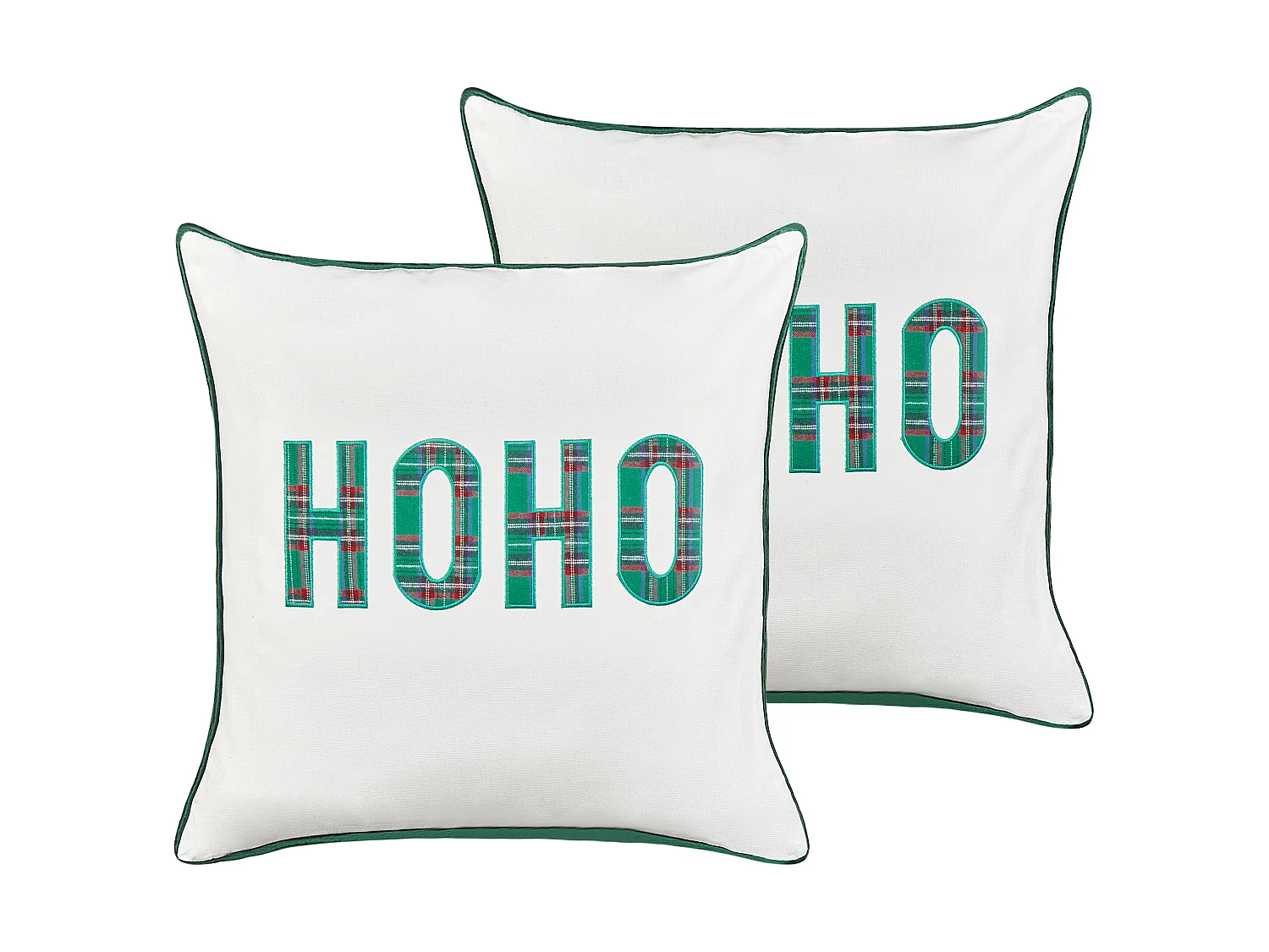 Lot de 2 coussins décoratifs JOYCANDY Coton 45 x 45 cm Blanc Motif de Noël