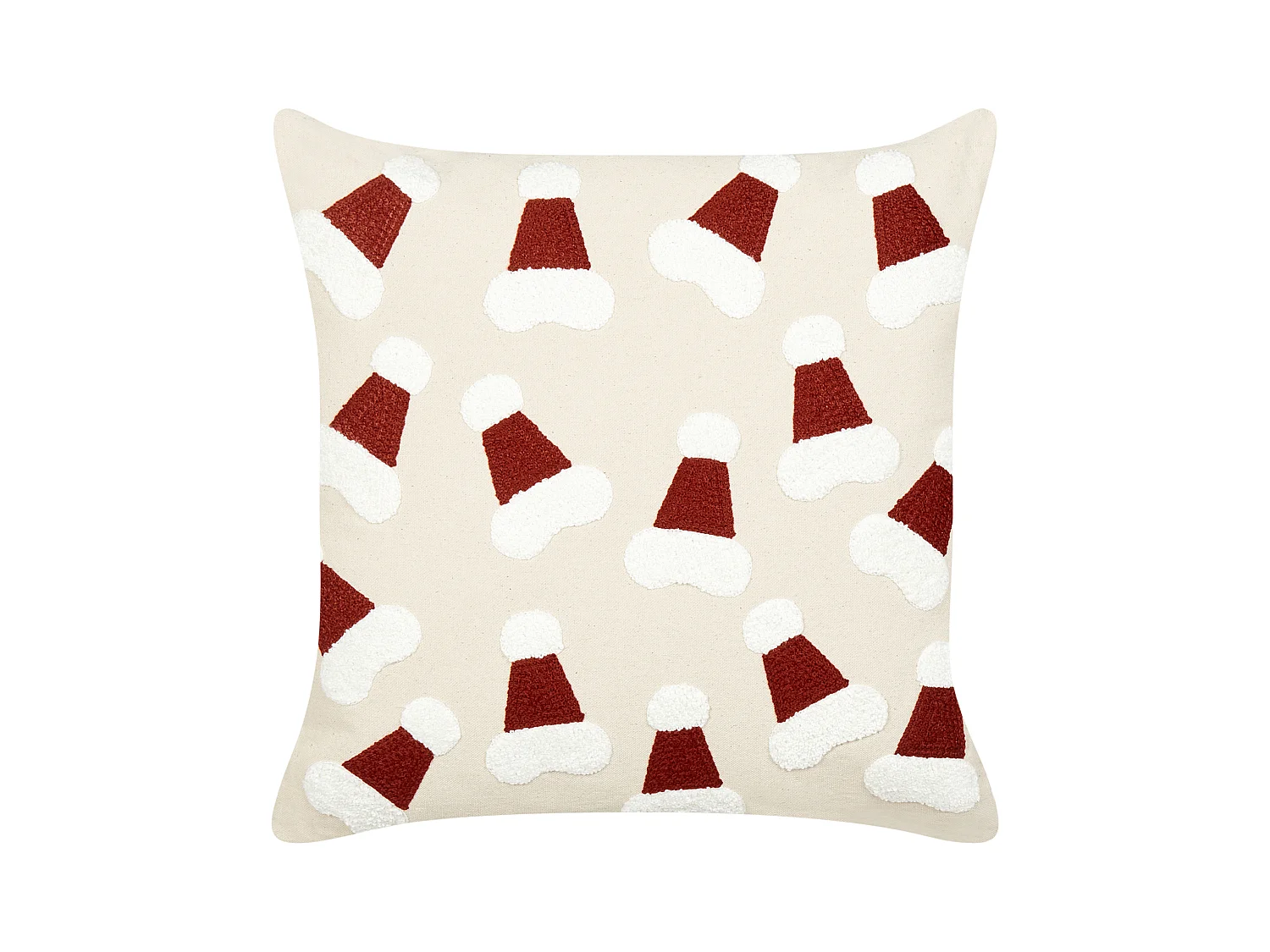 Conjunto de 2 almofadas decorativas SUGARPLUM Algodão 45 x 45 cm Creme claro Padrão natalicio