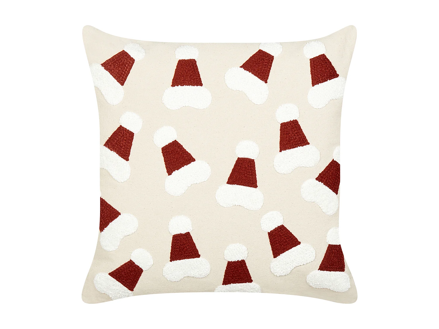 Set van 2 decoratieve kussens SUGARPLUM Katoen 45 x 45 cm Lichtbeige Kerst patroon