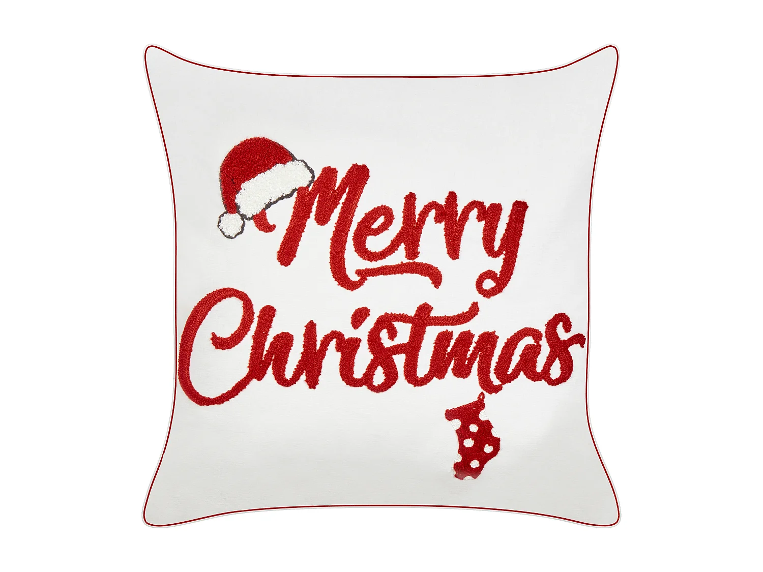 Lot de 2 coussins décoratifs PIZZELLE Coton 45 x 45 cm Blanc cassé Motif de Noël