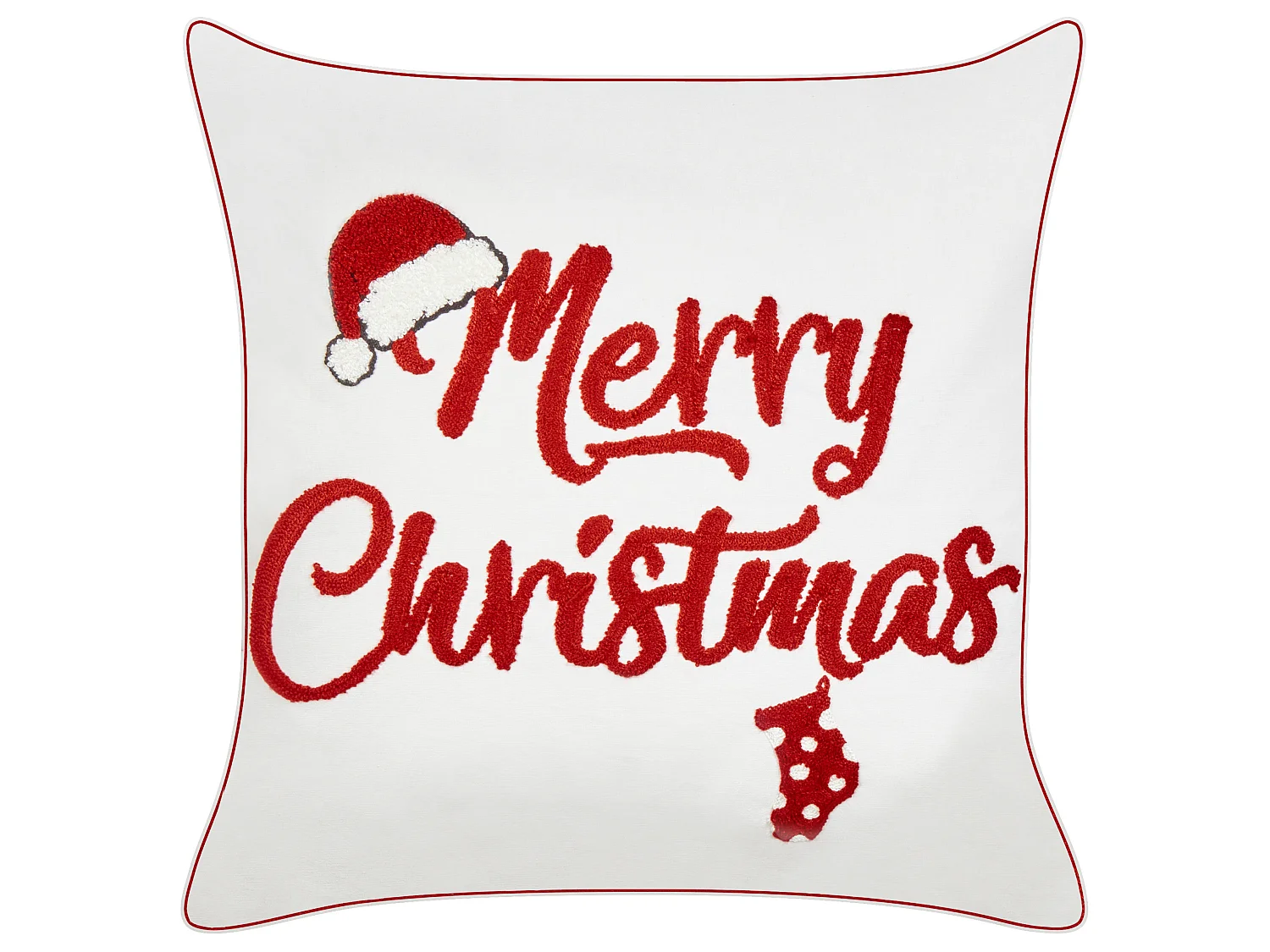 Lot de 2 coussins décoratifs PIZZELLE Coton 45 x 45 cm Blanc cassé Motif de Noël