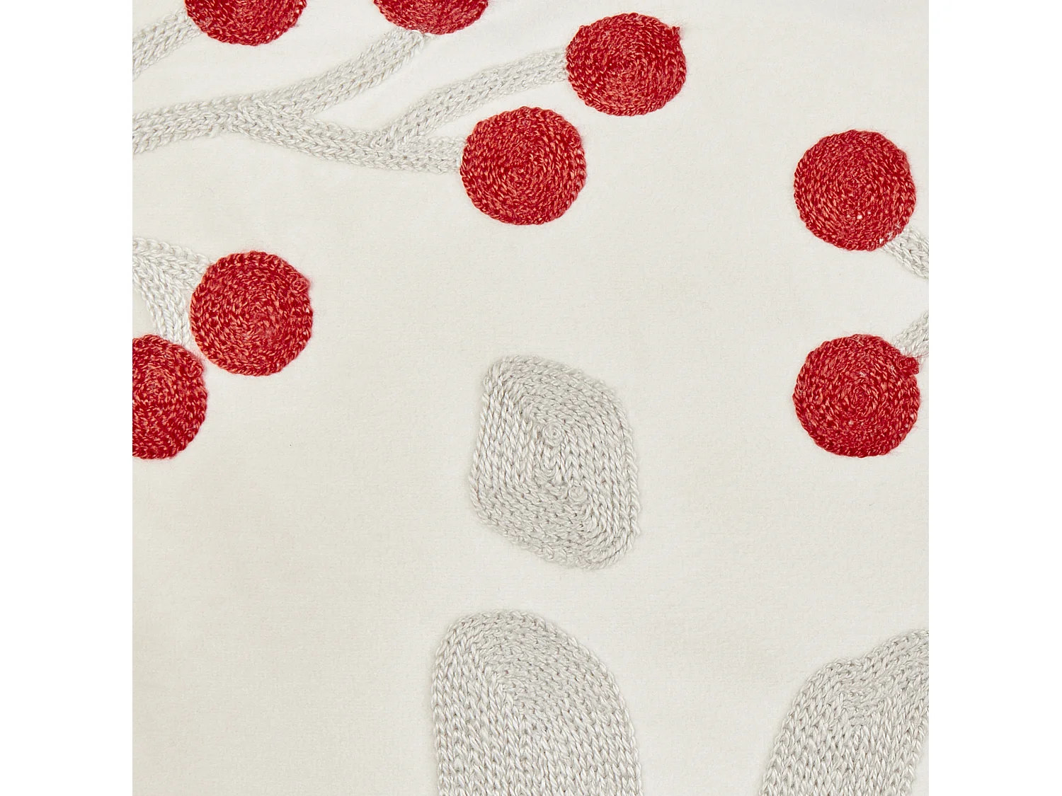 Lot de 2 coussins décoratifs PRALINE Velours 45 x 45 cm Blanc Motif de Noël