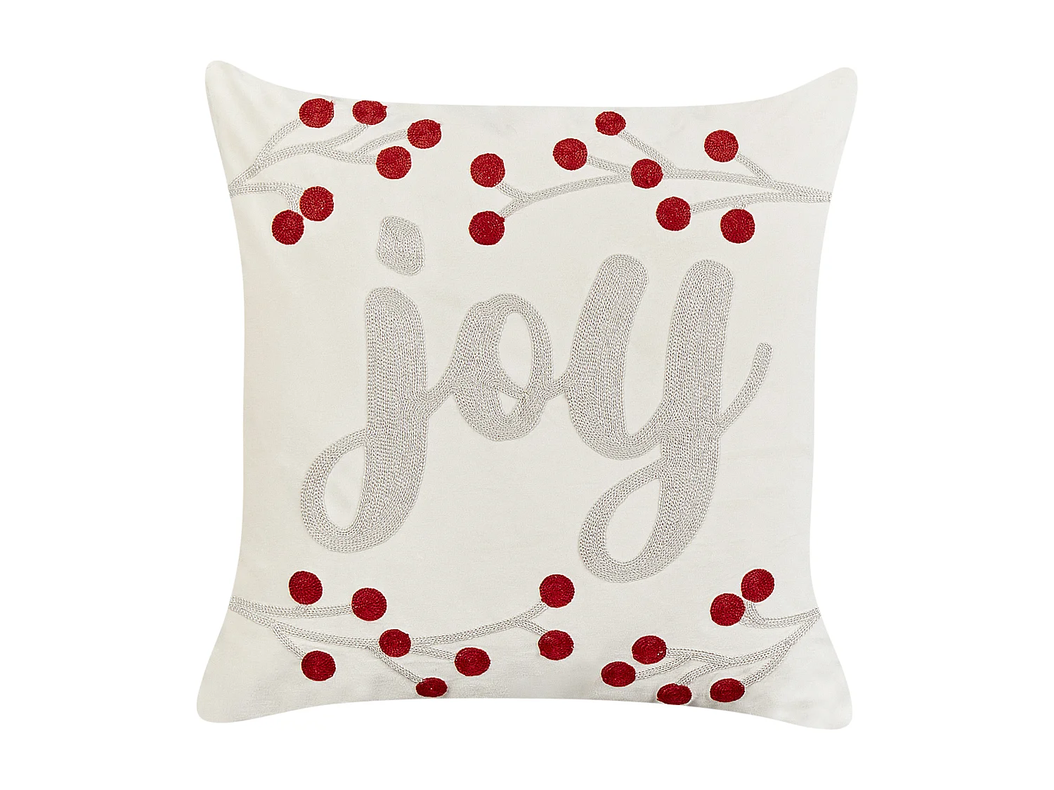 Set di 2 cuscini PRALINE Velluto 45 x 45 cm Bianco Modello natalizio