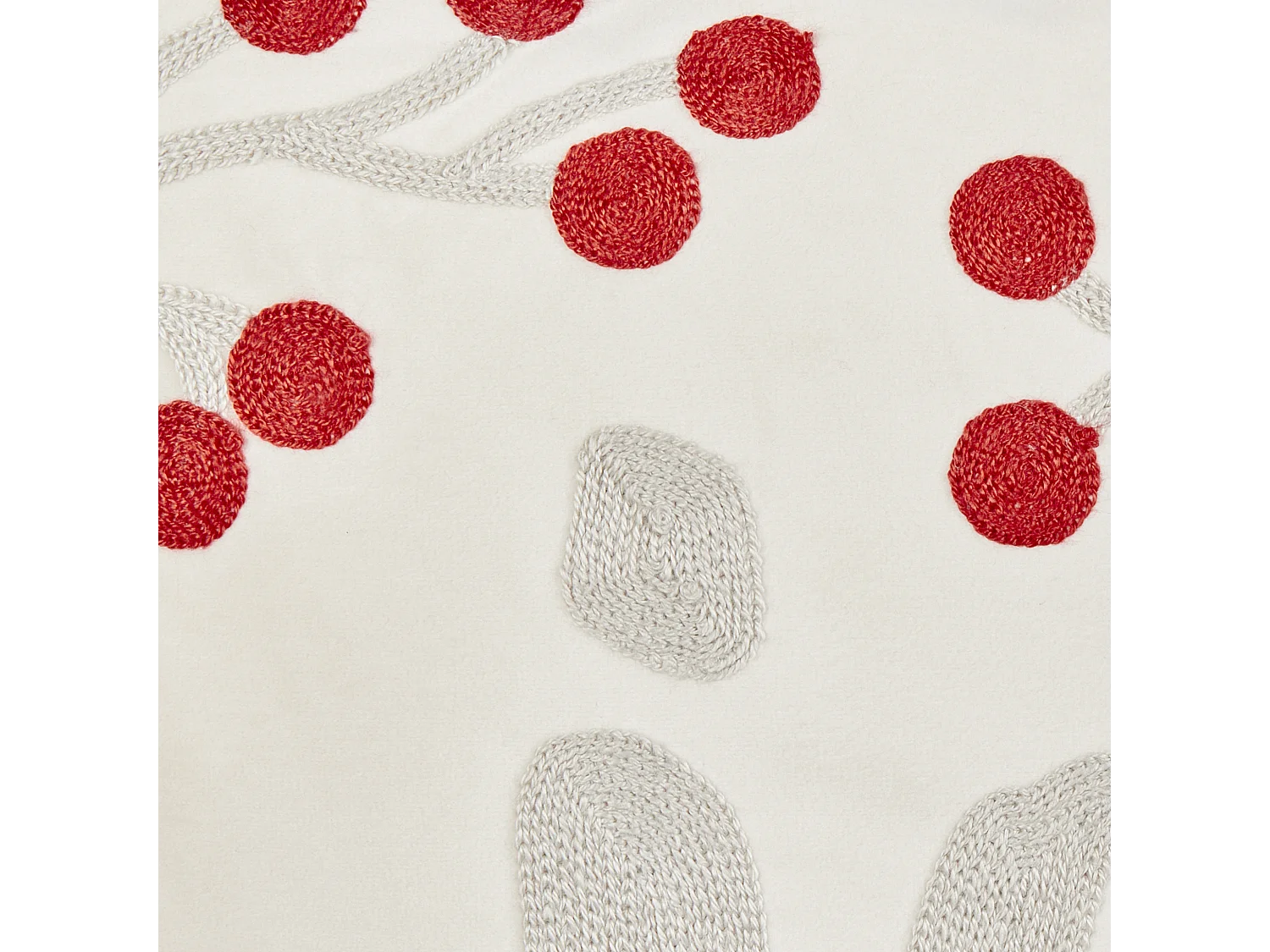 Set di 2 cuscini PRALINE Velluto 45 x 45 cm Bianco Modello natalizio