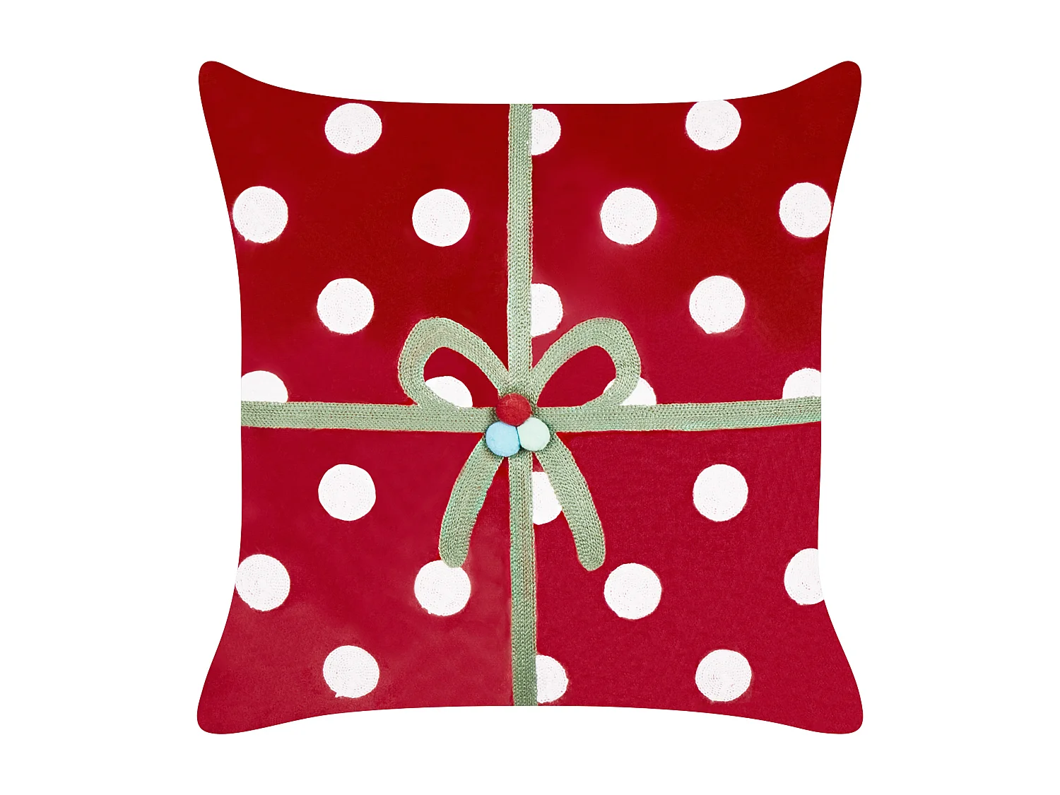 Lot de 2 coussins décoratifs GUMDROP Velours 45 x 45 cm Rouge Motif de Noël