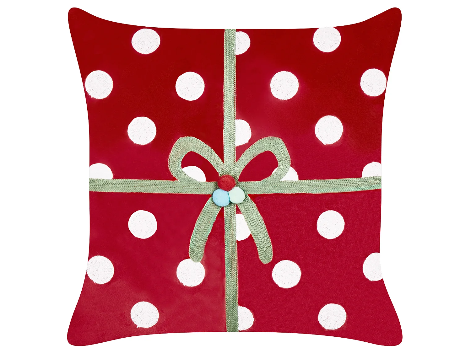 Set van 2 decoratieve kussens GUMDROP Fluweel 45 x 45 cm Rood Kerst patroon