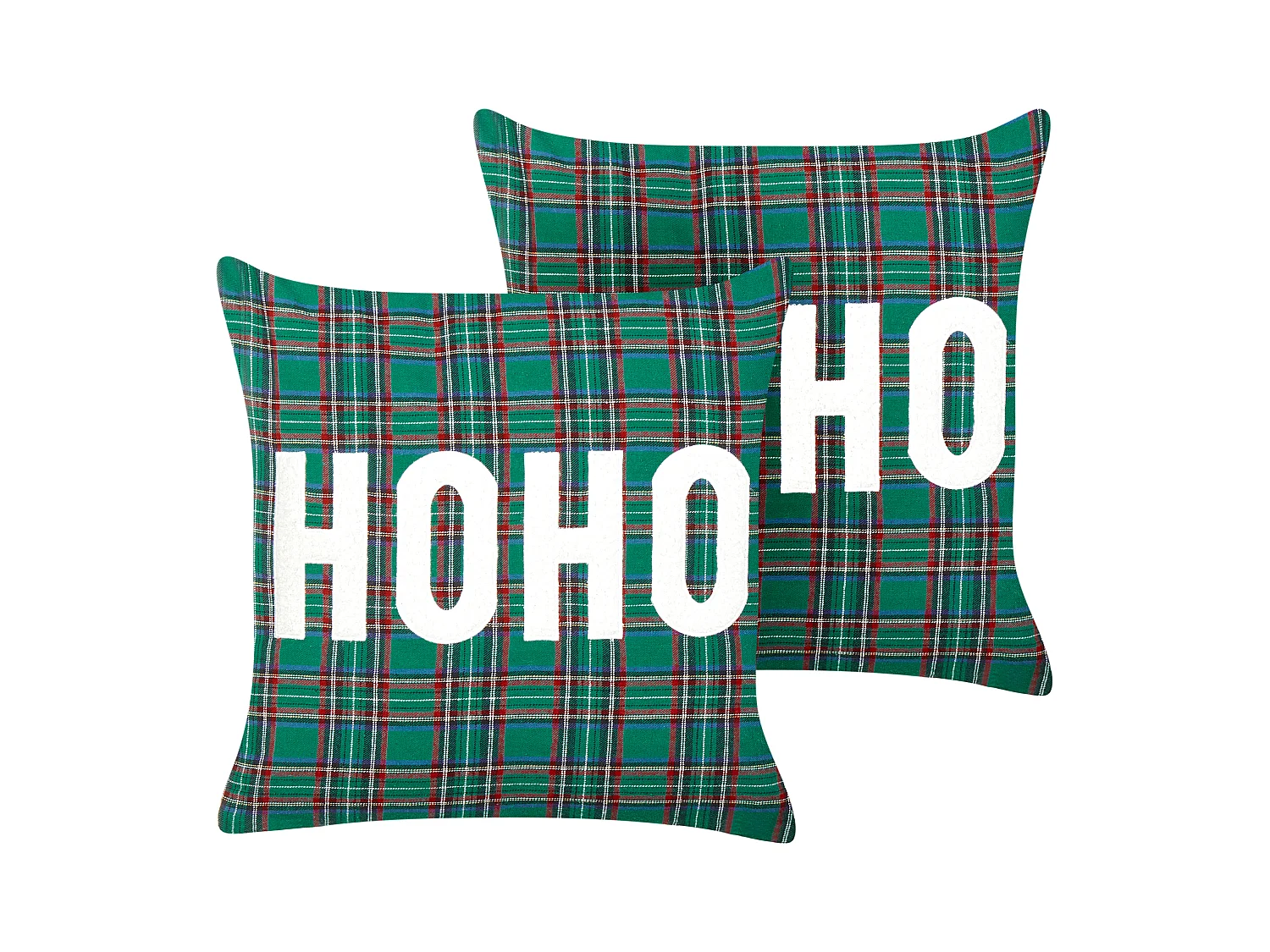 Lot de 2 coussins décoratifs JOYCANDY 45 x 45 cm Vert Motif de Noël