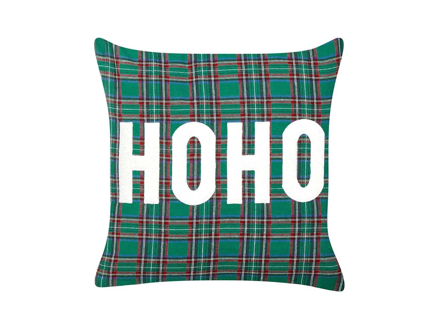 Dekokissen 2er Set Tartanmuster grün 45 x 45 cm für Weihnachten Joycandy