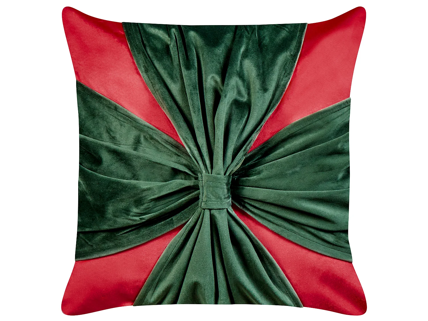 Lot de 2 coussins décoratifs MARSHMALLOW Velours 45 x 45 cm Rouge Motif de Noël