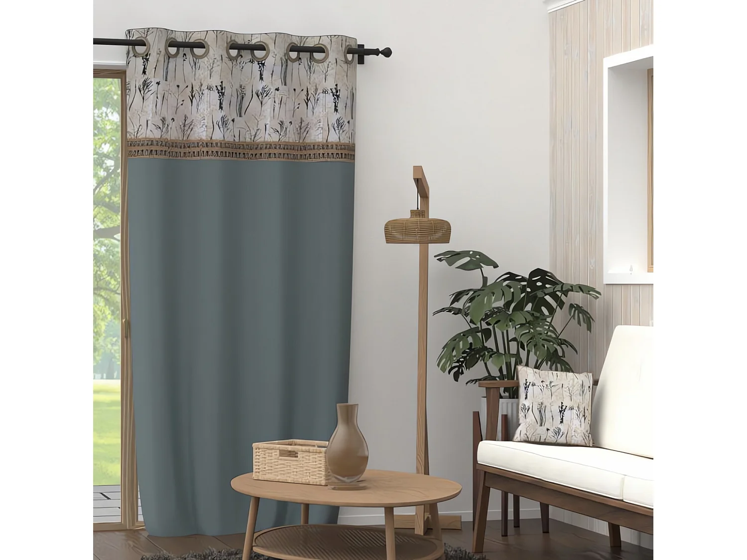 Cortina con ojales de puro algodón 135x250 cm AMBRE, de Soleil d'Ocre