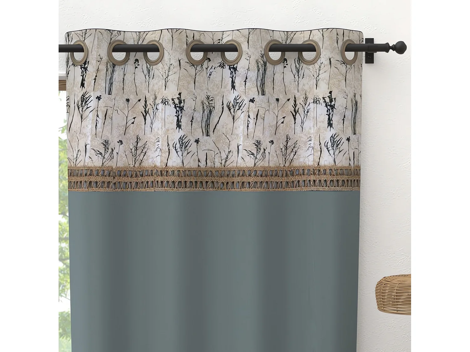 Cortina con ojales de puro algodón 135x250 cm AMBRE, por Soleil d'Ocre