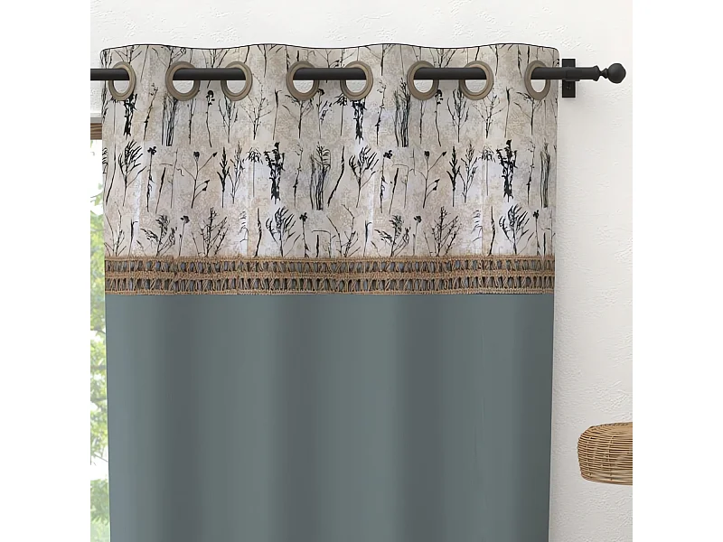 Cortina con ojales de puro algodón 135x250 cm AMBRE, por Soleil d'Ocre