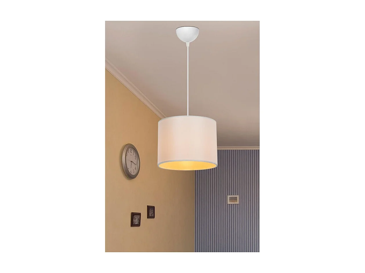 suspension luminaire plafonnier pε27 blanc crème d22x60cm