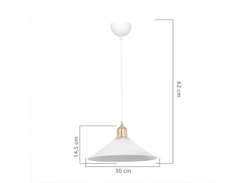 suspension luminaire plafonnier ε27 blanc d30x62cm