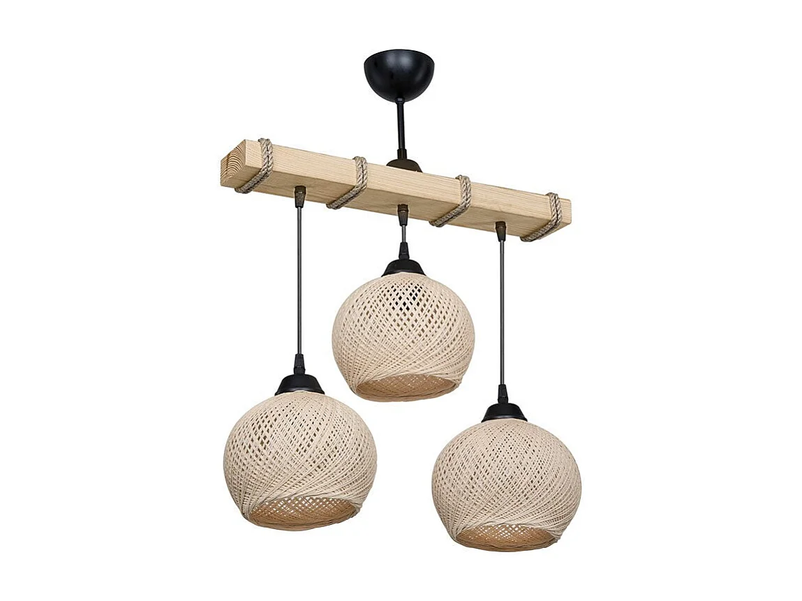 suspension luminaire plafonnier fiona ε27 crème-naturel 50x20x63cm