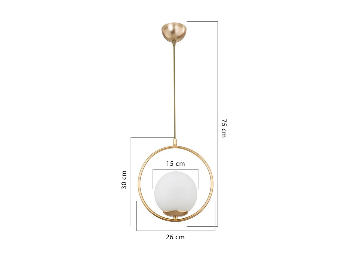suspension luminaire plafonnier  ε27 doré d26x75cm