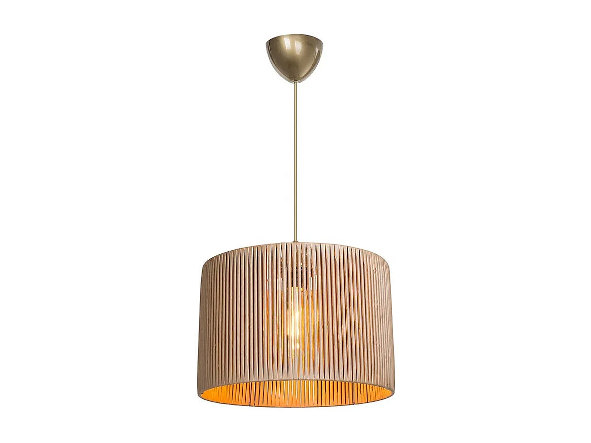 Lampadario Sospensione E27 Naturale In Carta D30x75cm