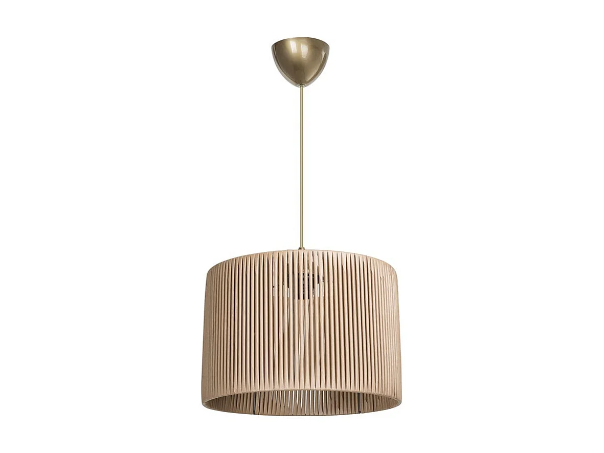 Lampadario Sospensione E27 Naturale In Carta D30x75cm