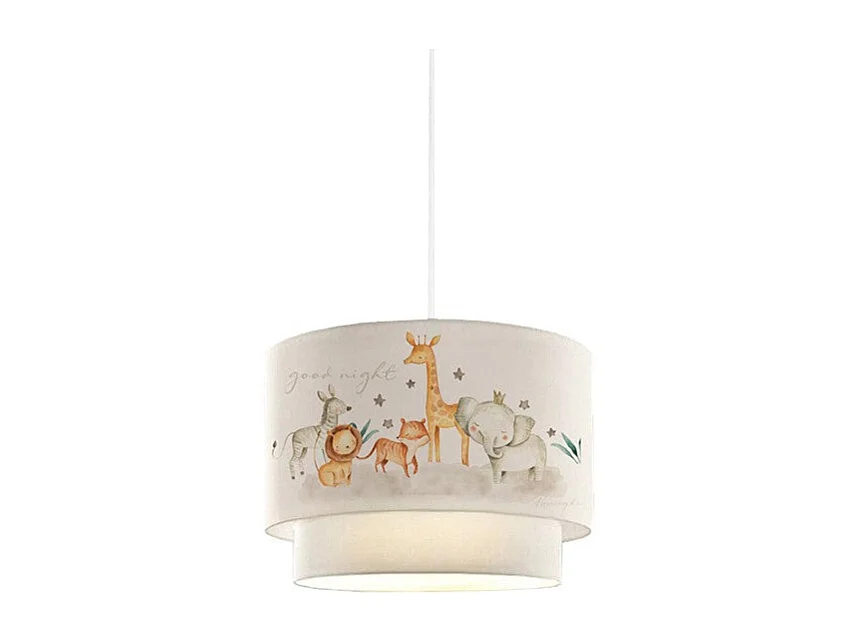 suspension luminaire plafonnier pour enfants  e27 blanc-orange d30x70cm