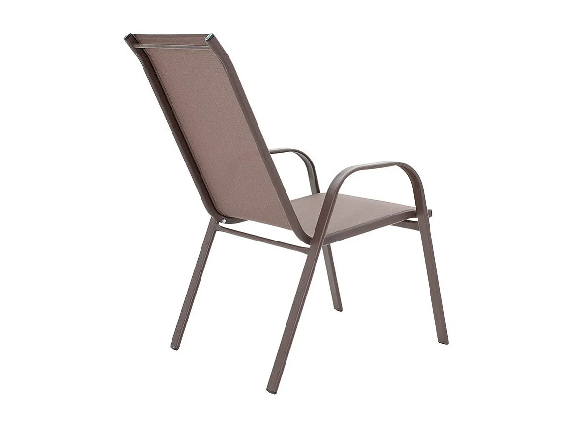 Chaise de jardin Calan métal marron foncé-textilène marron