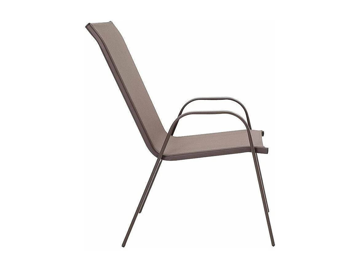 Chaise de jardin Calan métal marron foncé-textilène marron