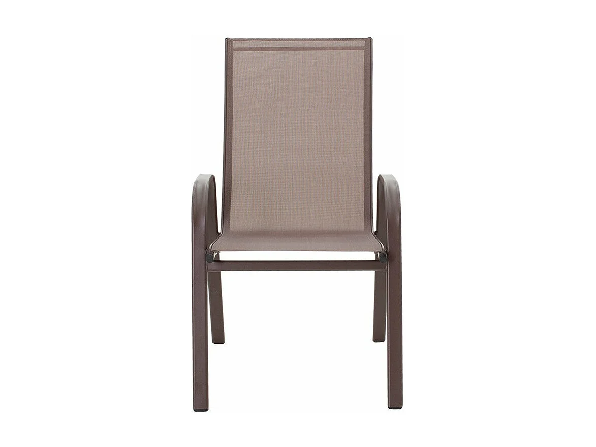 Chaise de jardin Calan métal marron foncé-textilène marron