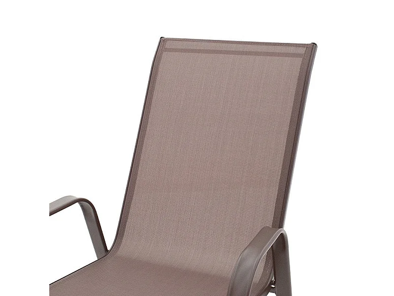 Chaise de jardin Calan métal marron foncé-textilène marron