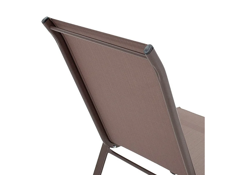 Chaise de jardin Calan métal marron foncé-textilène marron