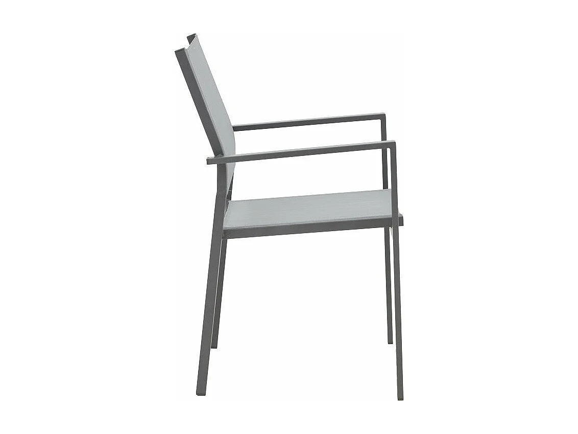 Chaise de jardin anthracite textilène gris 54x54x86 cm