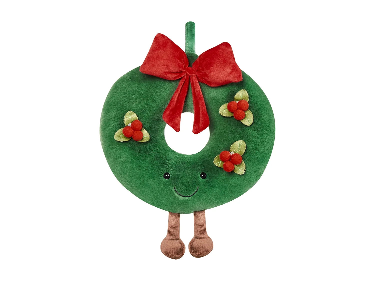 Dekokissen 2er Set grün Weihnachtsmotiv Weihnachtskranz rund ⌀ 45 cm Bonbon