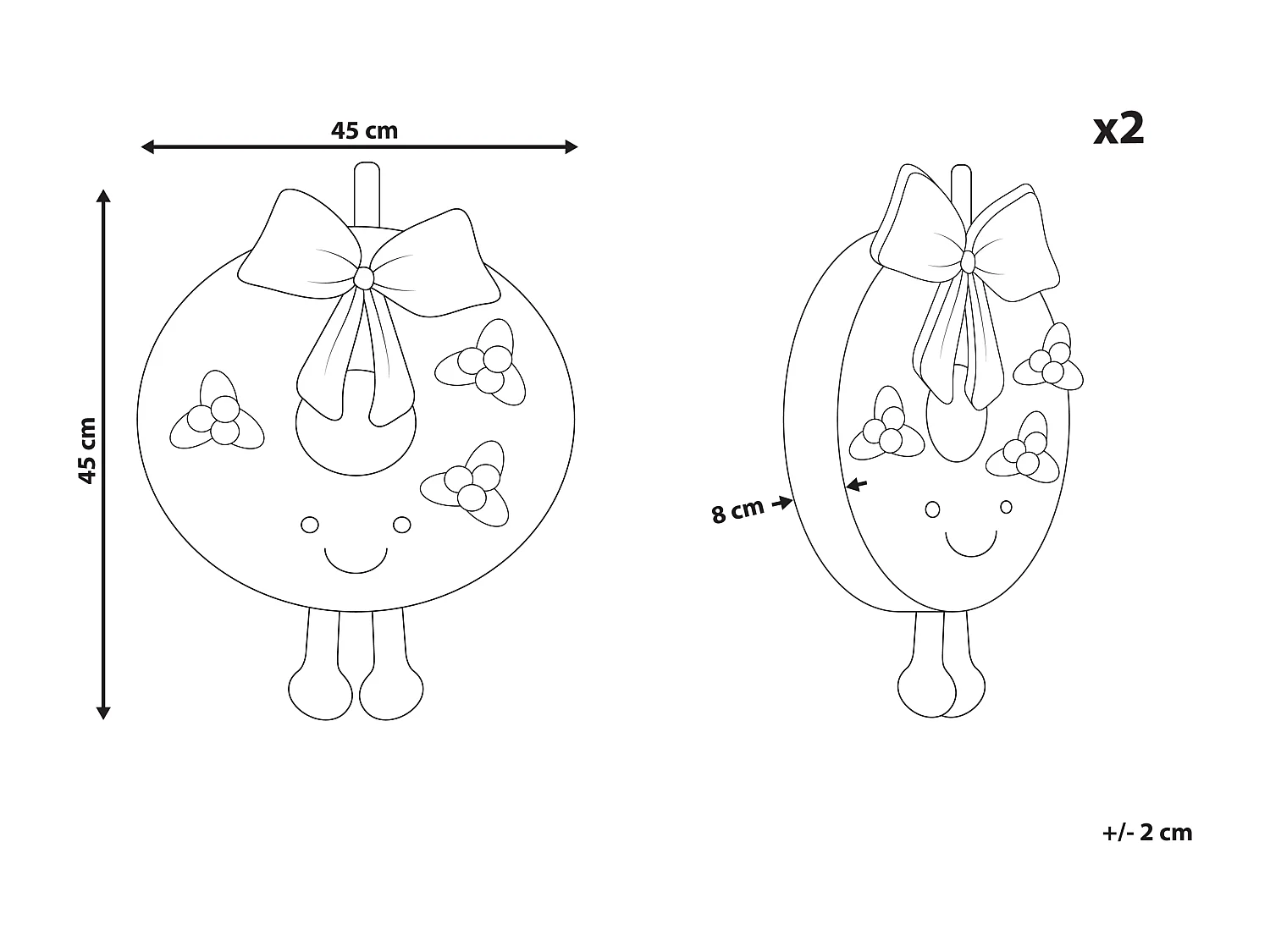 Lot de 2 coussins décoratifs BONBON 45 x 45 cm Vert