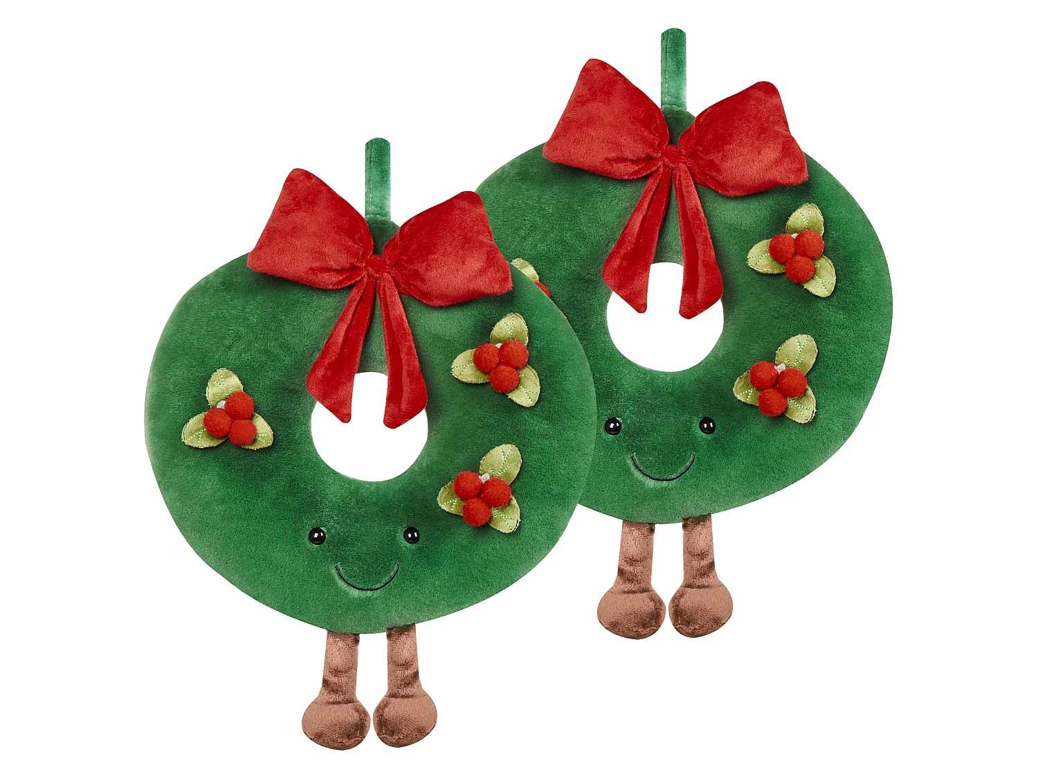 Lot de 2 coussins motif Noël ⌀ 45 cm vert BONBON